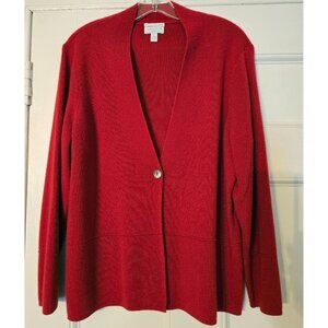 Charter Club Woman Red Cashmere Cardigan Sweater, Size 1X